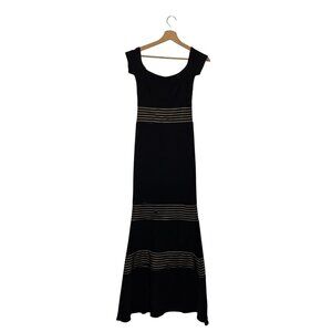 Xscape Bla Striped Cap Sleeve Women's Evening Dress Gown Size 2